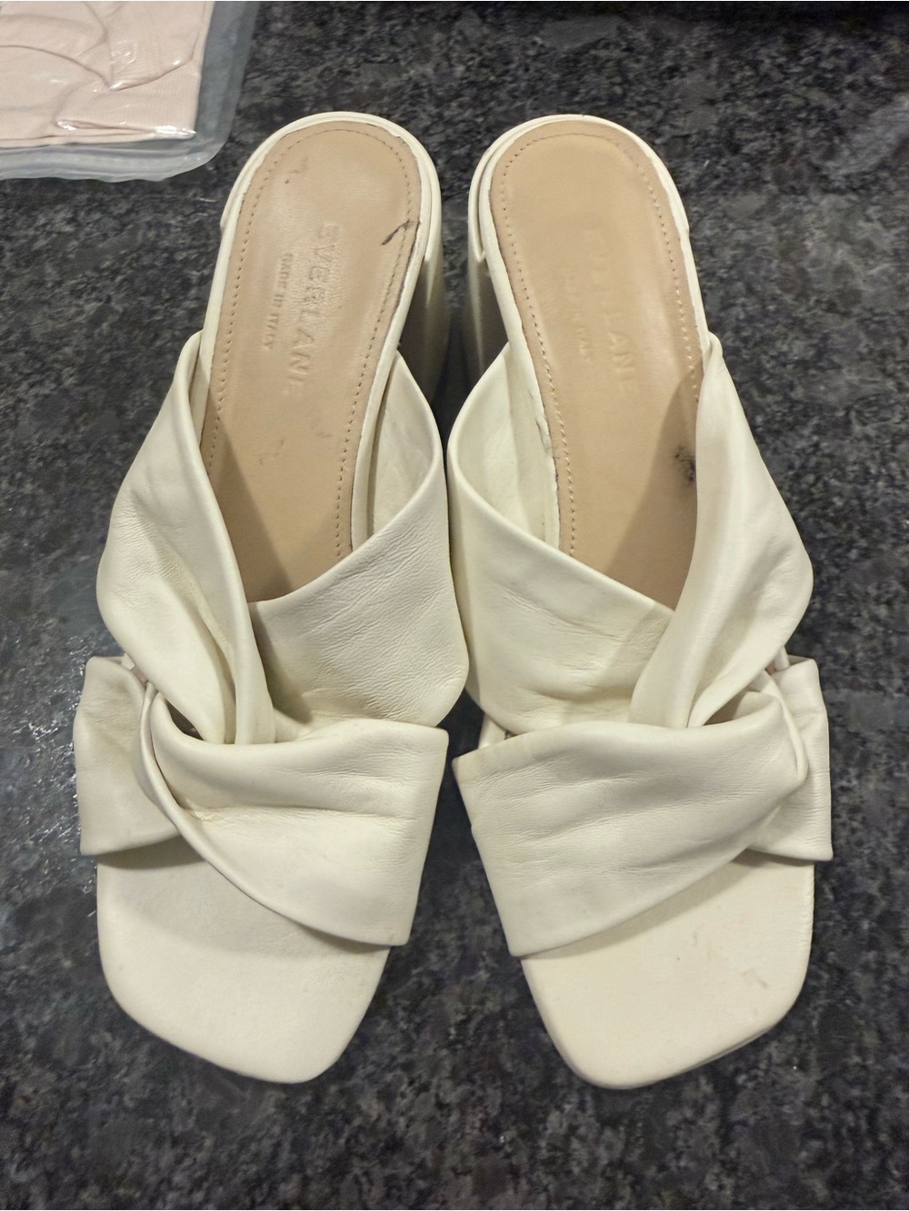 Everlane White Knot-Detail Slip-On Sandals - Women